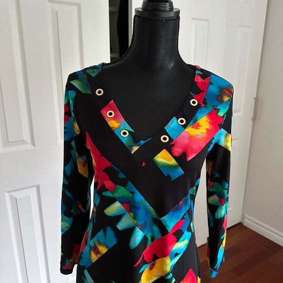 Calvin Klein multi-print knee-length dress. Size 10. - Picture 2 of 7